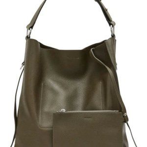 All Saints Captain Leather Tote - Green